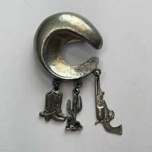 Vintage Cowboy Charms Brooch
